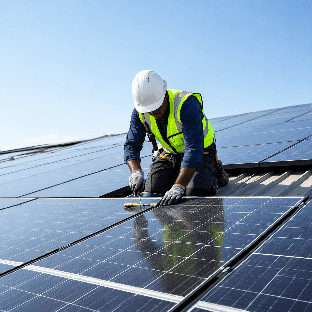 Solar panels installed on a modern home rooftop